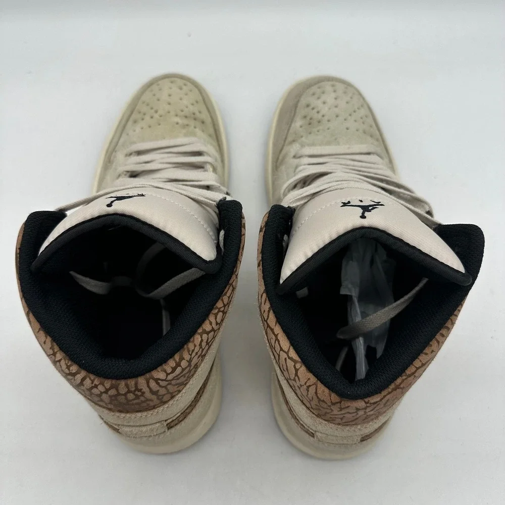 Nike DZ4129-102 Mens Size 11 Air Jordan 1 Mid SE Brown Elephant Suede Sneakers